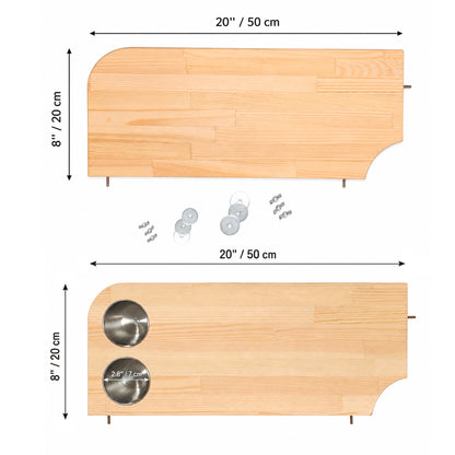 AMIDA Craft Extra Large Chinchilla Shelves with Stainless Steel Bowls