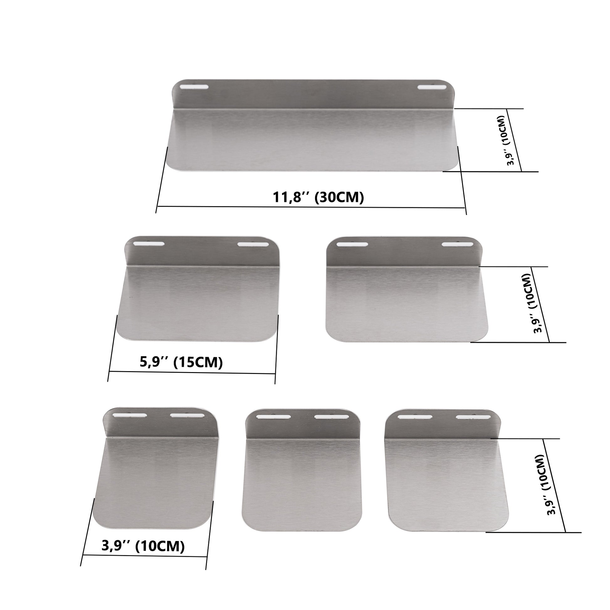 6 stainless steel ledges in multiple sizes for small pet cage setup