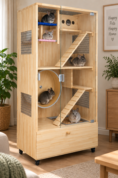 Chinchilla wooden Showcase
