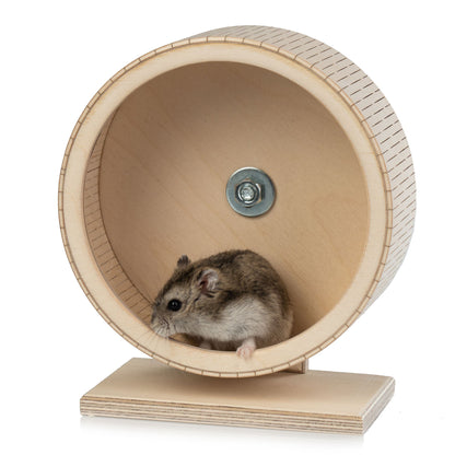 Roue de course pour hamsters sur support autoportant avec jante de protection en aluminium